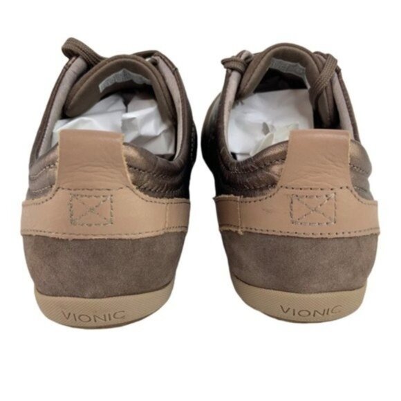 Vionic Copper Lace Up Leather Sneakers Willa - Picture 7 of 8